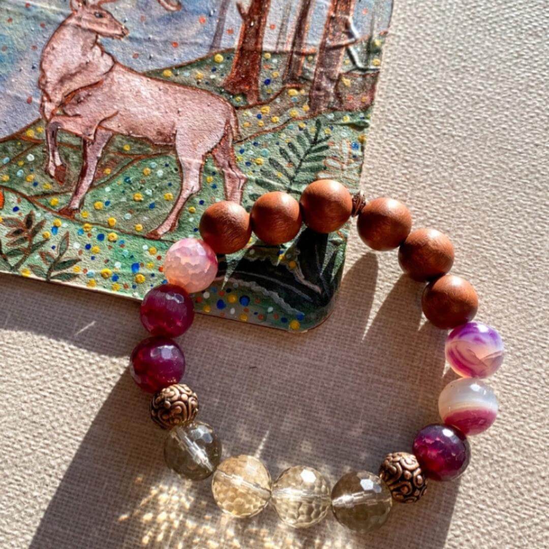 Intelligence, Love (Aromatherapy)| PINK AGATE, SMOKEY QUARTZ