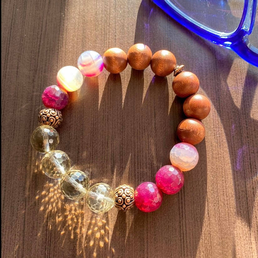 Intelligence, Love (Aromatherapy)| PINK AGATE, SMOKEY QUARTZ