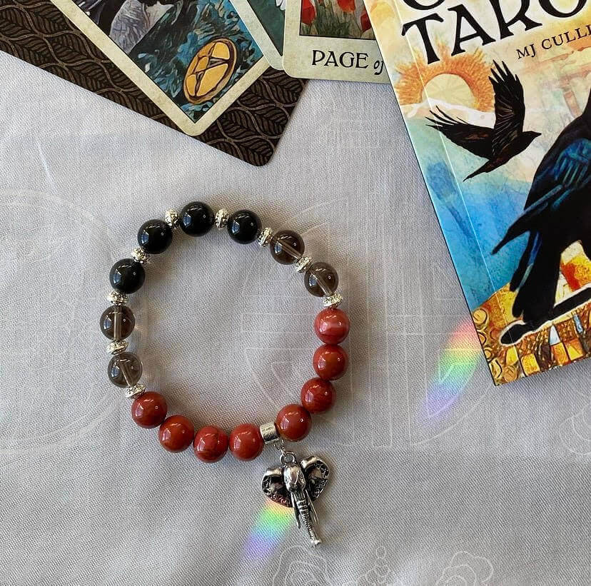 Courage & Strength | RED JASPER, SMOKEY QUARTZ, OBSIDIAN