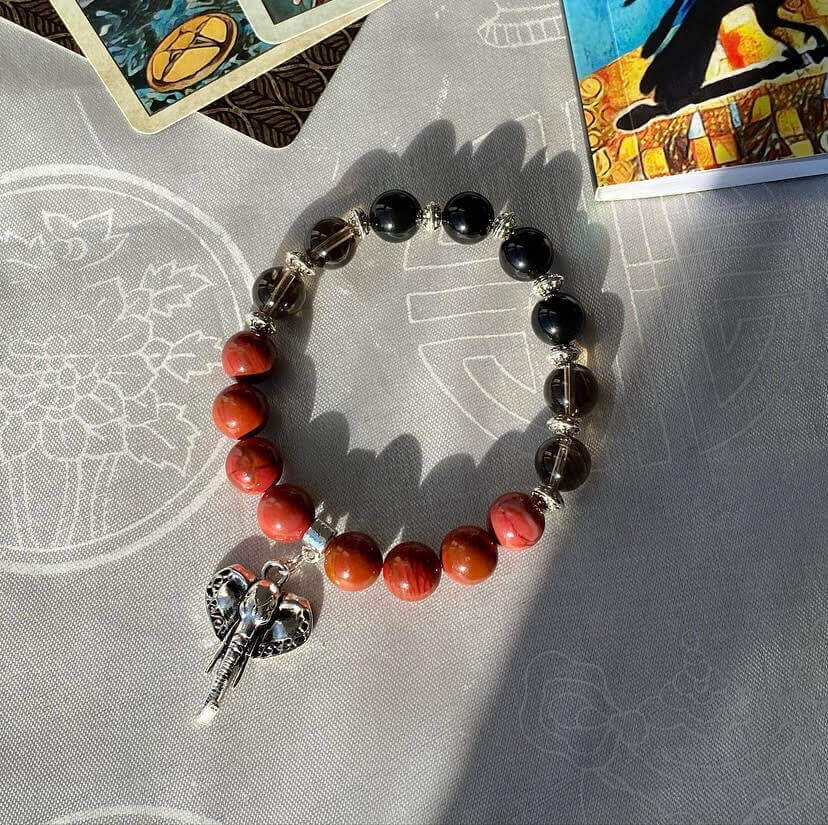 Courage & Strength | RED JASPER, SMOKEY QUARTZ, OBSIDIAN