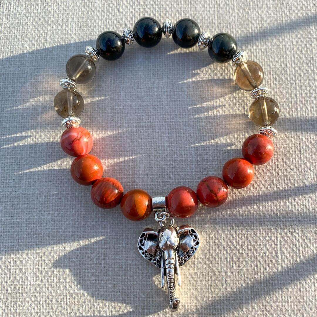 Courage & Strength | RED JASPER, SMOKEY QUARTZ, OBSIDIAN