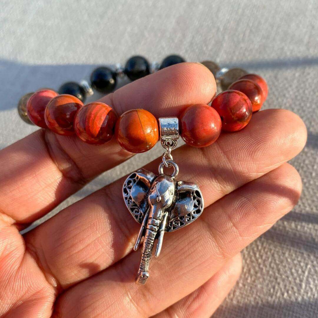 Courage & Strength | RED JASPER, SMOKEY QUARTZ, OBSIDIAN