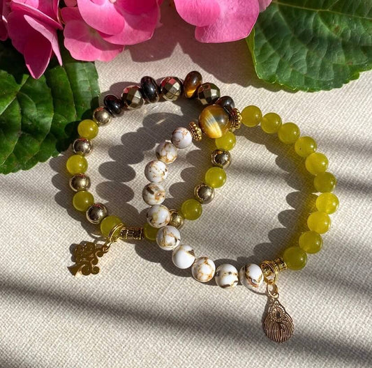 Prosperity & Growth (Set) | PERIDOT, PYRITE, HEMATITE, TIGER'S EYE, JASPER