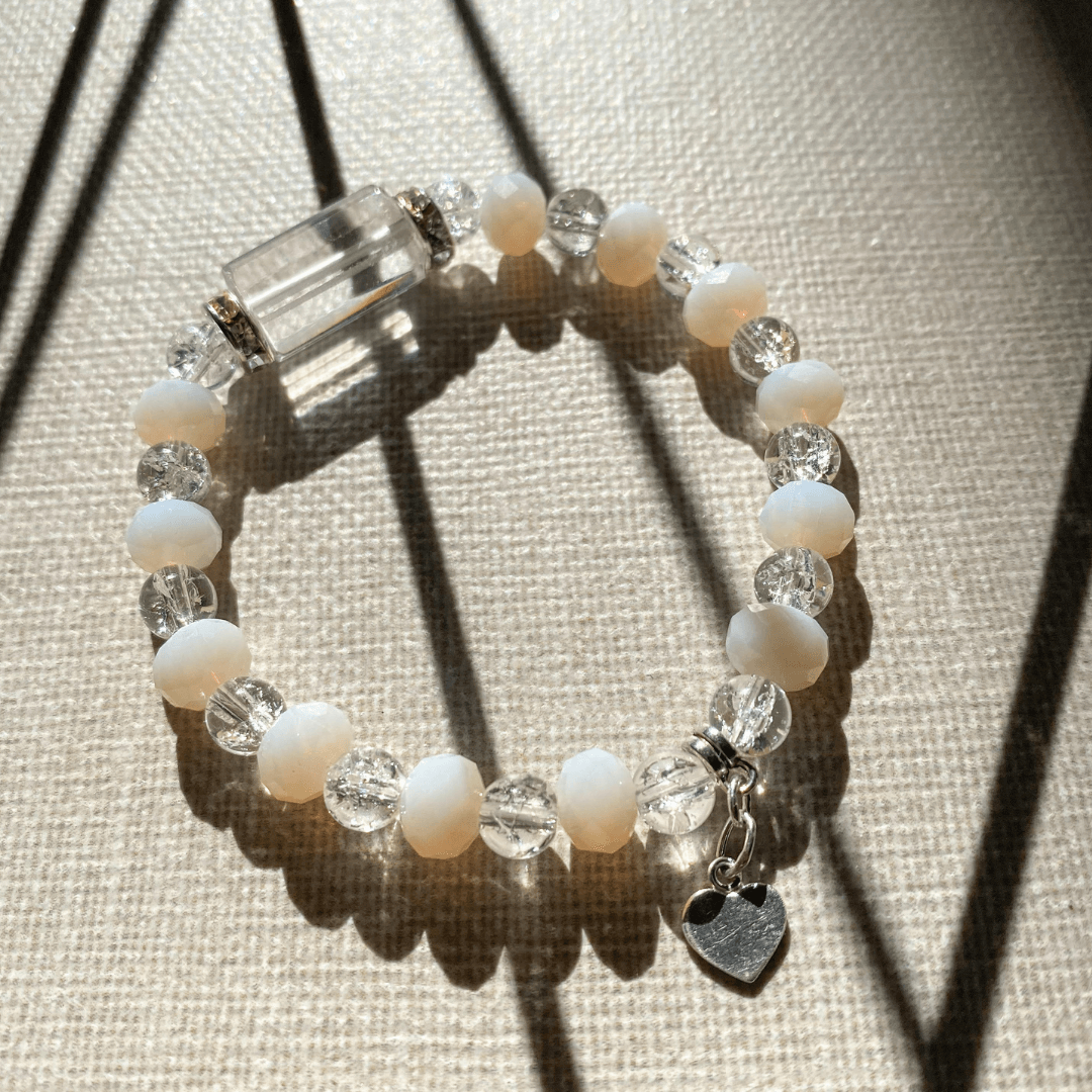 Playfulness & Innocence | DALMATIAN JASPER, MOONSTONE, QUARTZ, WHITE BUFFALO STONE