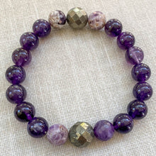 Load image into Gallery viewer, Independence &amp;  Progress| AMETHSYT, PYRITE, CHEVRON AMETHYST

