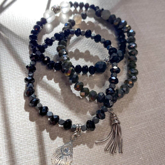 Self Control & Steadfastness (Stack of 3)| ONYX, LABRADORITE, QUARTZ, HEMATITE