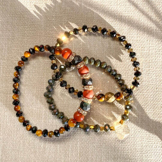 Secured & Anchored (Stack of 3) | ONYX, JASPER, TIGER'S EYE, CITRINE, PYRITE